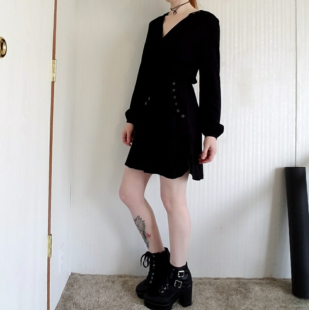 Black flowy dress.